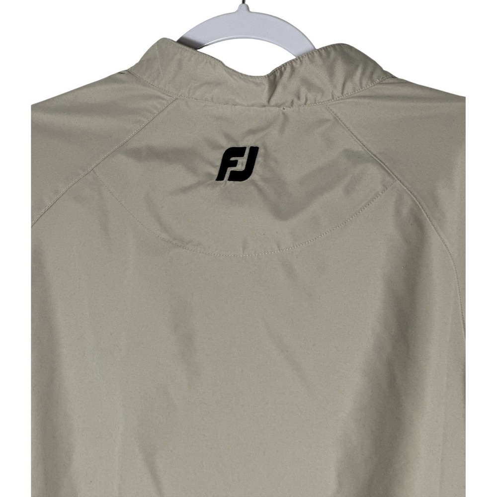 FootJoy Jacket Mens XL Beige Windbreaker 1/4 Snap Pullover Mock Neck Golf - Picture 7 of 10